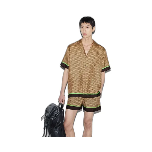 Gucci print silk bowling shirt