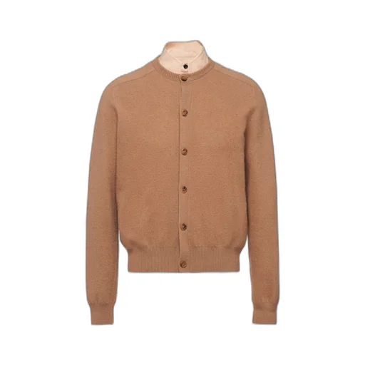 Cashmere cardigan with collar