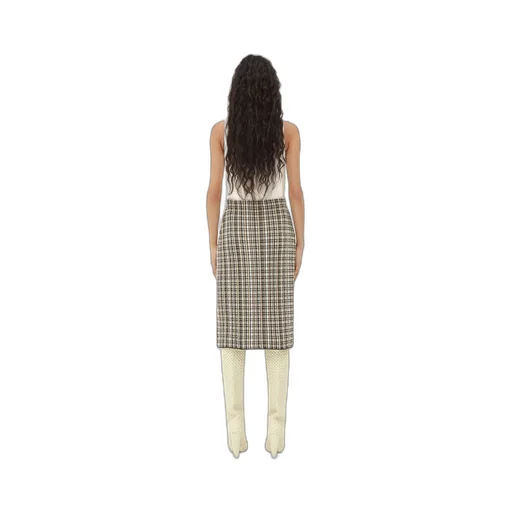 Cotton Viscose Check Skirt