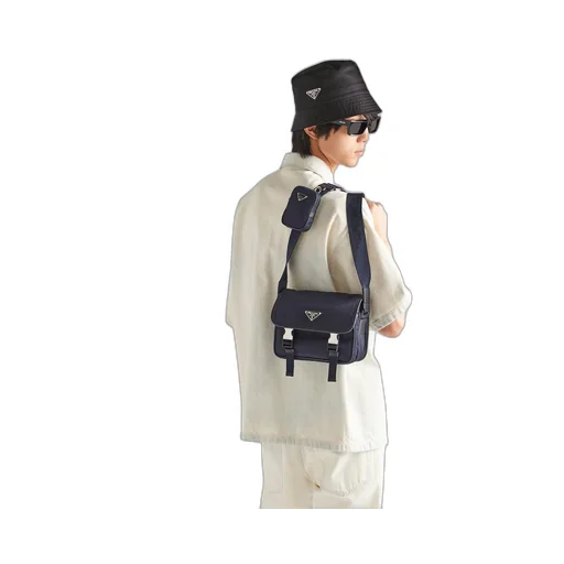 Re-Nylon and Saffiano leather shoulder bag