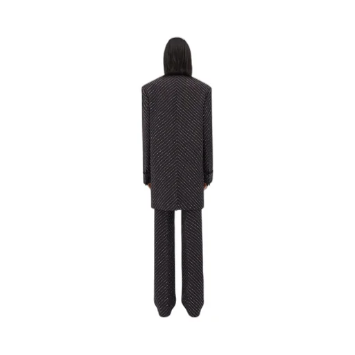 Diagonal Boucle Pinstripe Coat