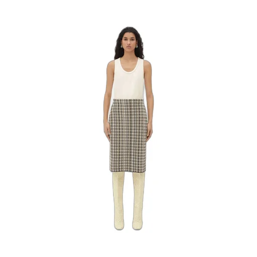 Cotton Viscose Check Skirt