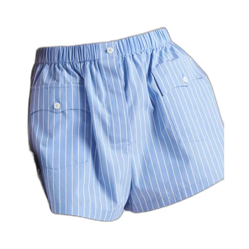 Striped poplin shorts