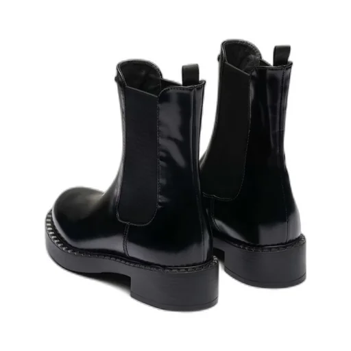 Brushed leather booties