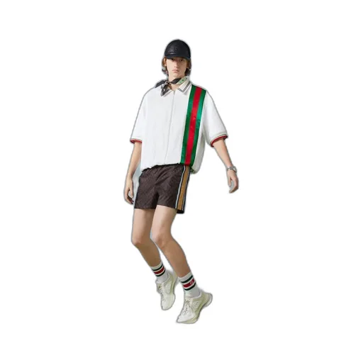 GG cotton terry cloth polo with Web