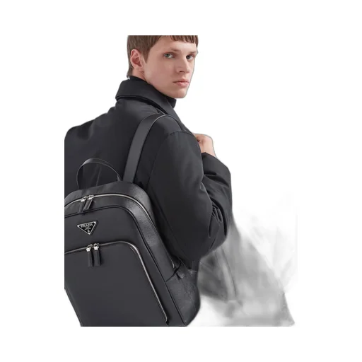 Saffiano leather backpack