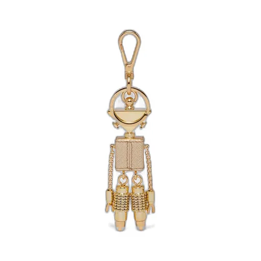 Saffiano leather robot keychain trick