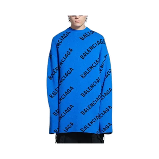 All Over Logo Crewneck Wool Knit Sweater