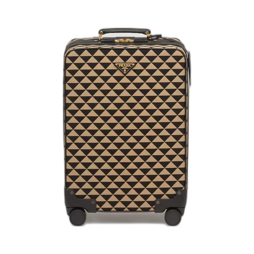 Prada Symbole embroidered fabric trolley