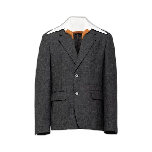 Single-breasted wool jacket with collar
