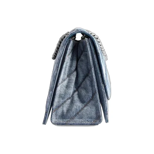 Crush Medium Chain Bag Quilted Denim