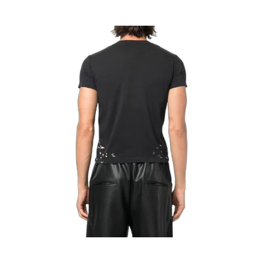 Small-Fit Distressed Graphic Jersey T-Shirt