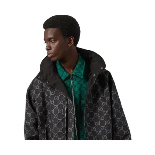 Reversible GG ripstop nylon jacket