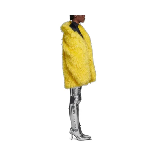 Unisex Faux Fur Jacket Yellow