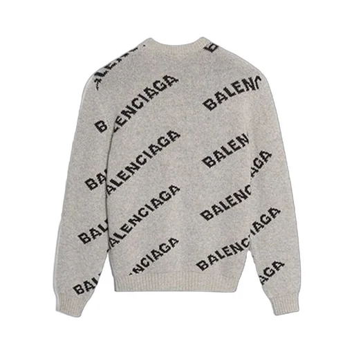 Wool Blend All Over Logo Crew Neck Sweatshirt