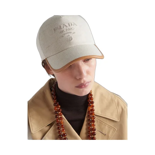 Linen blend baseball cap
