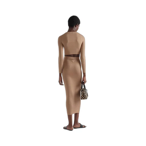 Long silk knit skirt