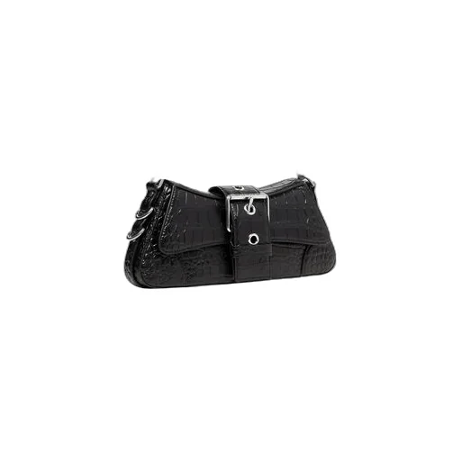 Lindsay Small Crocodile Embossed Shoulder Bag