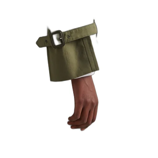 Double-breasted canvas trench coat