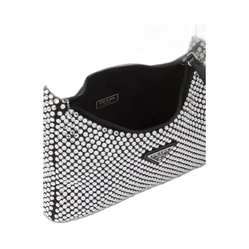 Satin mini-bag with crystals