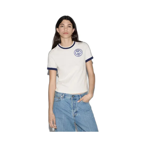 Cotton jersey T-shirt with Gucci embroidery