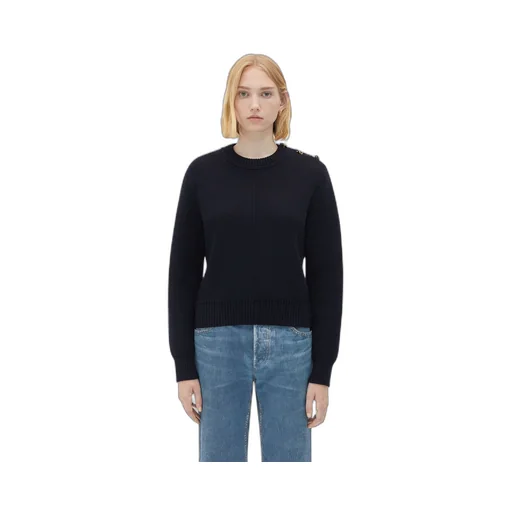 Wool Sweater With Metal Knot Buttons
