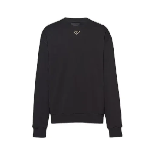 Oversized cotton sweatshirt with triangle logo