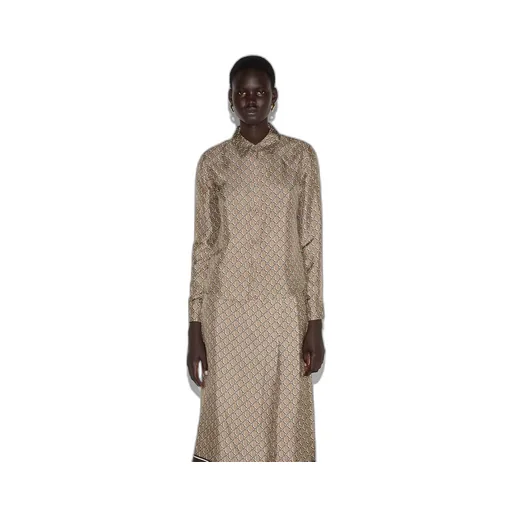 GG print silk shirt
