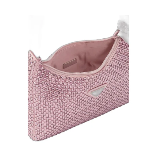 Satin mini-bag with crystals