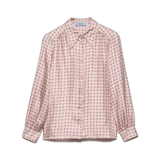 Printed silk twill shirt