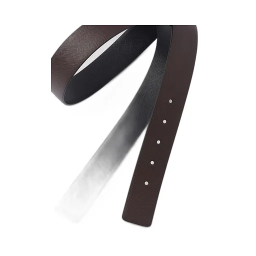 Reversible Saffiano leather belt strap