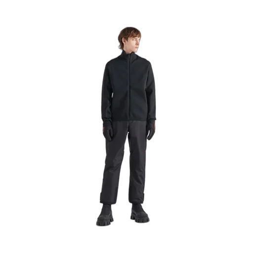 Techno knit turtleneck zip-up sweatshirt