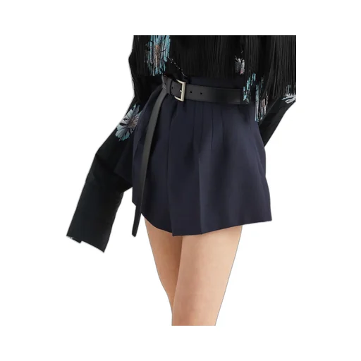 Pinstripe wool shorts
