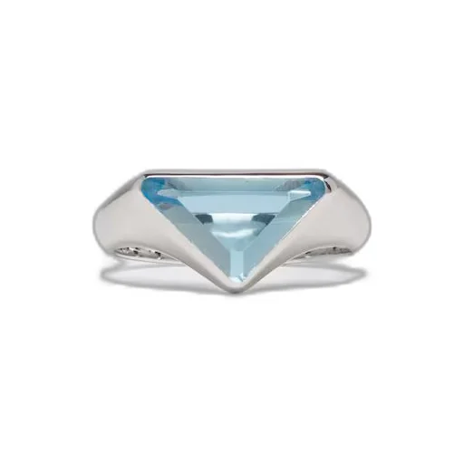 Swiss Blue Topaz logo ring