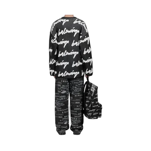 3D Scribble Crewneck Cotton Knit