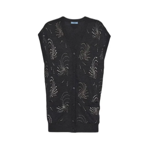 Embroidered cashmere vest