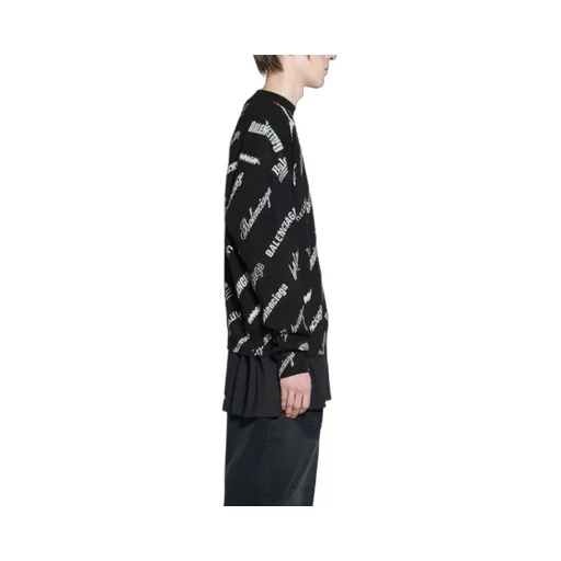 Allover Logo Print Crewneck Sweatshirt
