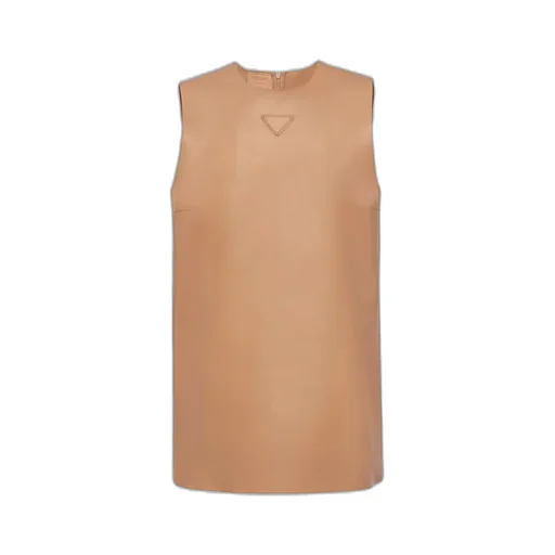 Stretch nappa leather top
