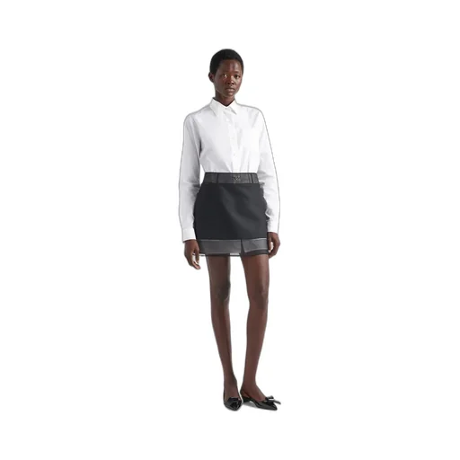Wool miniskirt with crinoline