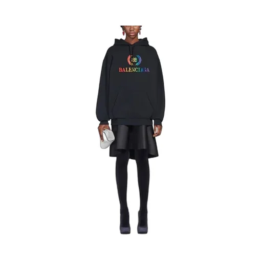 Embroidered Hoodie Black