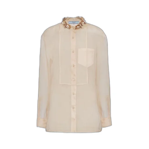 Embroidered organza shirt
