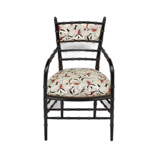 Chiavari lilies print chair with arm rest