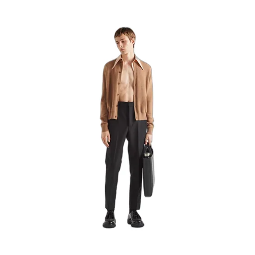 Cashmere cardigan with collar