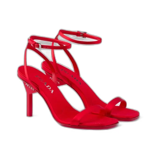 Satin high-heeled sandals