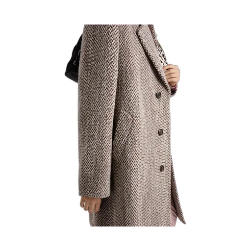Single-breasted wool blend coat