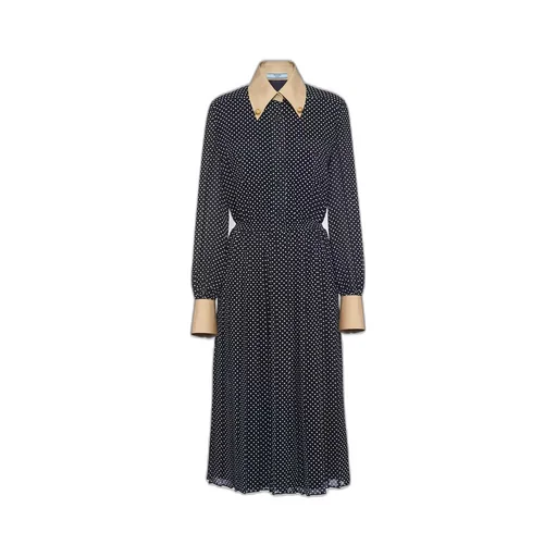 Polka-dot georgette dress