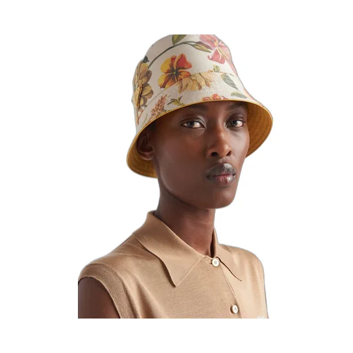 Reversible printed cotton bucket hat
