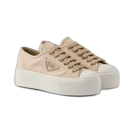 Laced fabric sneakers