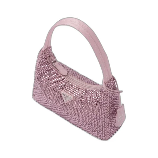 Satin mini-bag with crystals