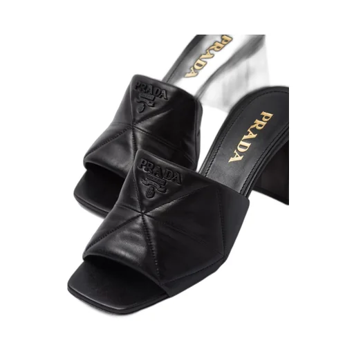 Quilted nappa leather heeled sandals